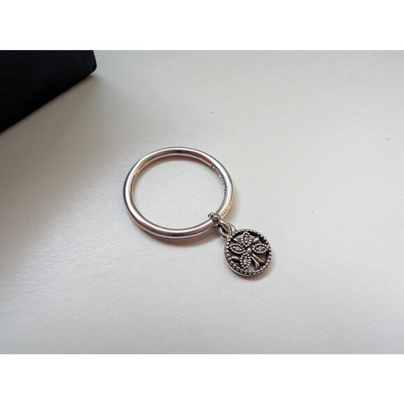 Pandora “Tree of Life” Dangle Ring – Sterling Silver – Size 50 – NWOB - Picture 4 of 5